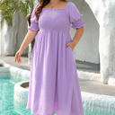  Marley Plus Size Swiss Dot Smocked Dress