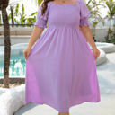  Marley Plus Size Swiss Dot Smocked Dress