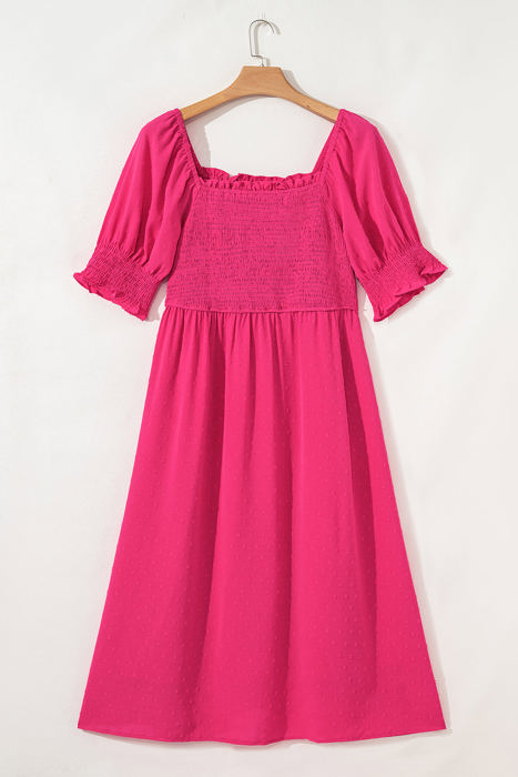 Marley Plus Size Swiss Dot Smocked Dress