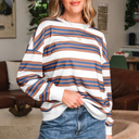  Marlowe Stripe Drop Shoulder Pullover