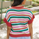 Maryam Sleeve Colorful Textured Sweater