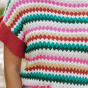  Maryam Sleeve Colorful Textured Sweater