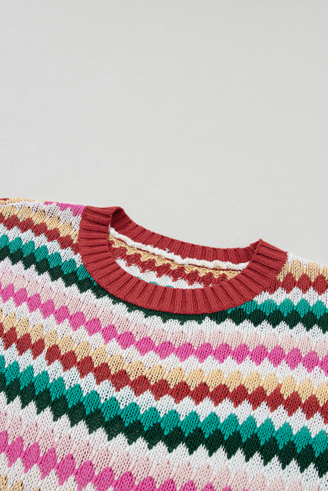 Maryam Sleeve Colorful Textured Sweater