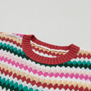  Maryam Sleeve Colorful Textured Sweater