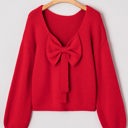  Mavis Backless Bubble Sleeve Sweater