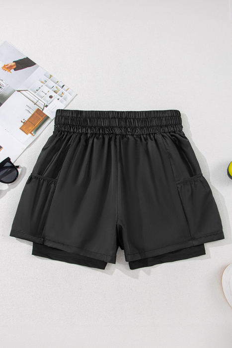 Maxine Elastic High Waist Pocketed Casual Shorts