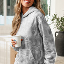  Maya Print Oversized Sporty Hoodie