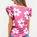  Mazie Floral Ruffled Short Sleeve Blouse