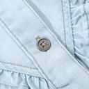  Mazie Mineral Wash Cap Sleeve Frilled Button Up Denim Shirt
