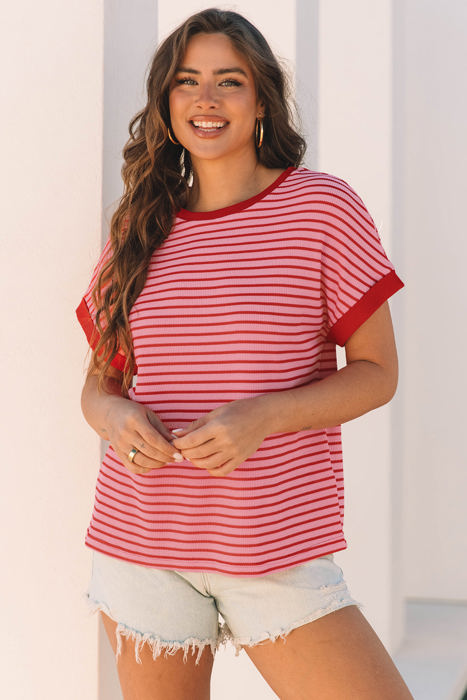 Mckenzie Stripe Knitted Round Neck Top