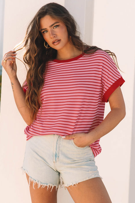 Mckenzie Stripe Knitted Round Neck Top