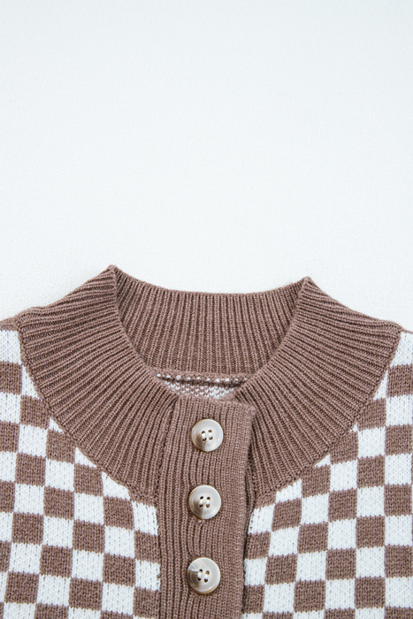 Mckinley Trim Checkerboard Knit Sweater