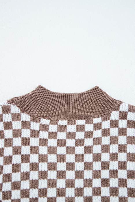 Mckinley Trim Checkerboard Knit Sweater