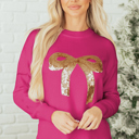 Rose Red Large Meilani Graphic Christmas Holiday Sweater