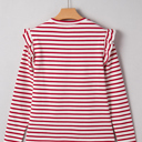  Meilani Stripe Ruffle Trim Long Sleeve Top