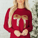 Fiery Red Medium Melanie Graphic Christmas Holiday Sweater