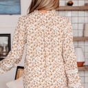  Melanie Lace Floral Puff Sleeve Top