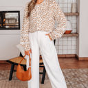  Melanie Lace Floral Puff Sleeve Top