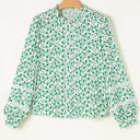 Green Printed XXL Melanie Lace Floral Puff Sleeve Top