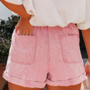  Melany Vintage Washed Frilled High Waist Denim Shorts