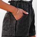  Melany Vintage Washed Frilled High Waist Denim Shorts