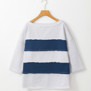 Sail Blue Medium Melissa Sleeve Raw Seamed Sweatshirt