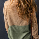  Melissa Two Tones Color Block Half Zip Fleece Sweatshirt
