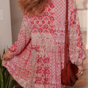  Melody Floral Tassel Tie Long Sleeve Mini Dress