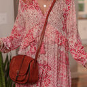  Melody Floral Tassel Tie Long Sleeve Mini Dress