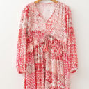  Melody Floral Tassel Tie Long Sleeve Mini Dress