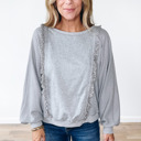  Mercy Hem Pullover top Long Sleeve Top
