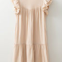  Meredith Embroidery Split Neck Short Dress