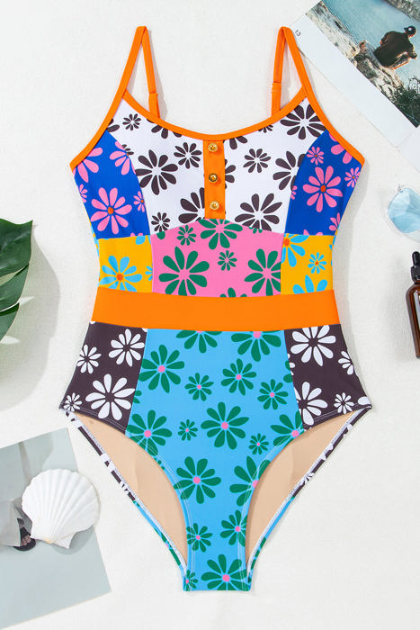 Meredith Floral Spaghetti Straps Swimsuit