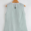  Meredith Stripe Lace Patchwork Crew Neck Tank Top