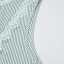  Meredith Stripe Lace Patchwork Crew Neck Tank Top