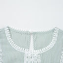  Meredith Stripe Lace Patchwork Crew Neck Tank Top