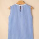  Meredith Stripe Lace Patchwork Crew Neck Tank Top