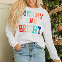  Merry And Bright Knit Pullover Sweatshirt