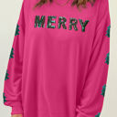  MERRY Christmas Tree Sequin Patchwork Sweatshirt