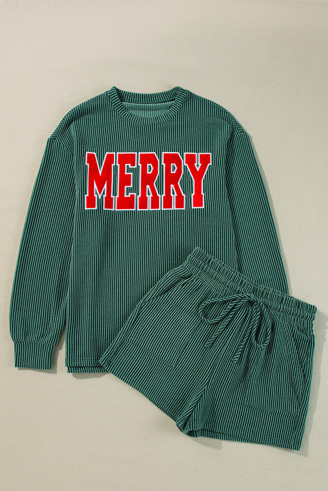 MERRY Long Sleeve Top and Shorts Set