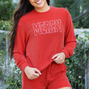 Racing Red Large MERRY Long Sleeve Top and Shorts Set