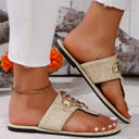  Metal Decor Thong Slippers