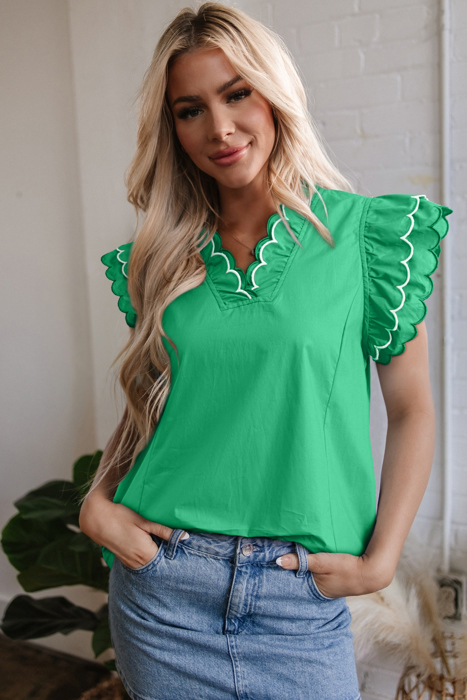 Mia Layered Short Sleeve Blouse