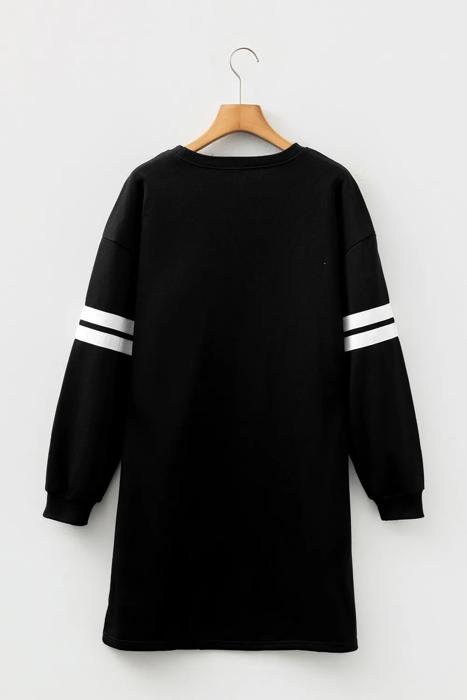 Mia Striped Sleeve Sweatshirt Dress