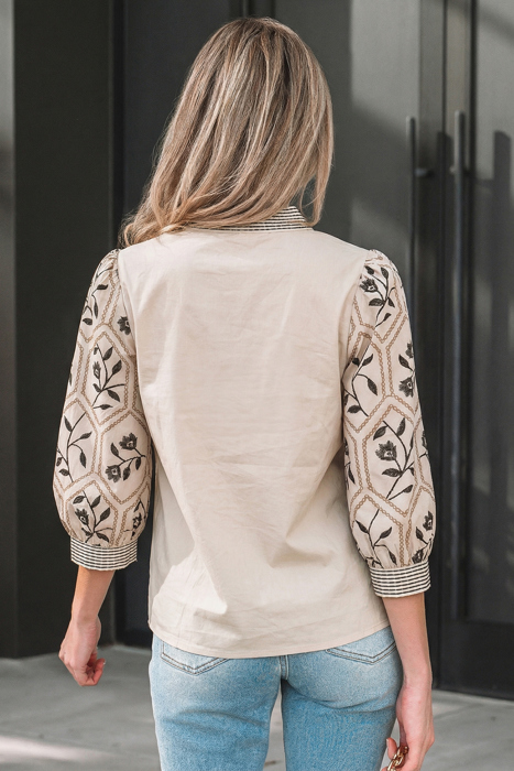 Micah Sleeve Contrast Patchwork Blouse