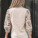  Micah Sleeve Contrast Patchwork Blouse