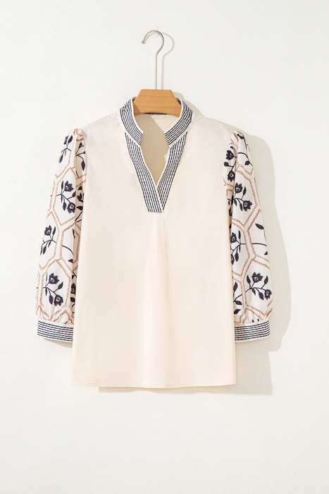 Micah Sleeve Contrast Patchwork Blouse