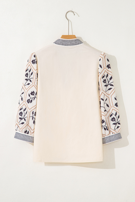 Micah Sleeve Contrast Patchwork Blouse