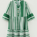 Green Small Mikaela 4 Sleeve Casual Dress