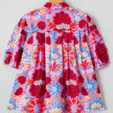  Mikaela Floral Bubble Sleeve Button Up Pleated Shirt